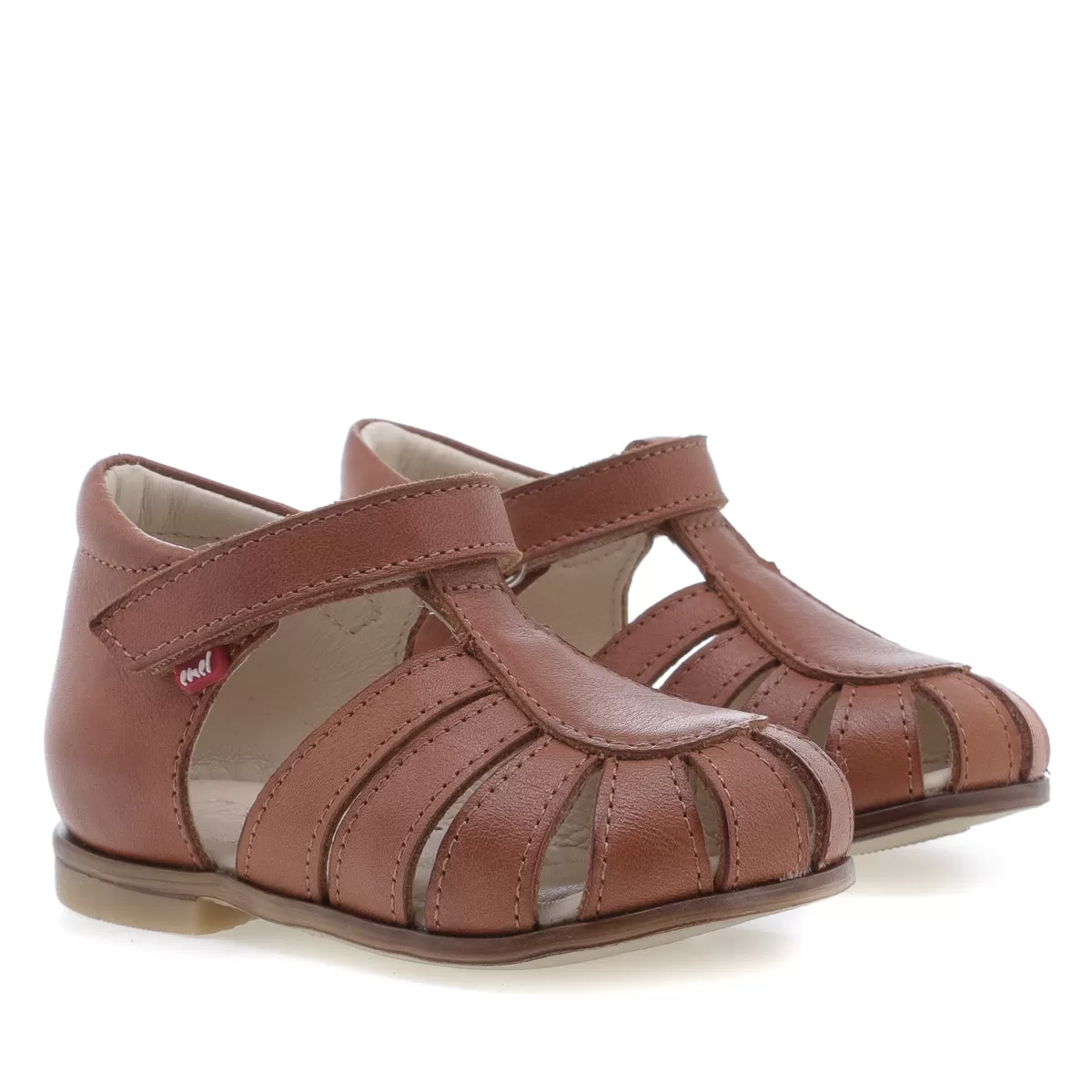 (1151A-1) Emel brown closed sandals