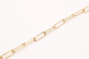 11mm Amelia Elongated Polished Cable Chain, 14K Gold Overlay Plated, Wholesale Jewelry Chain