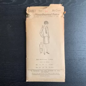 1920s Girls Dress Sewing Pattern Ladies Home Journal Sewing Pattern 5481, Bust 32", Complete