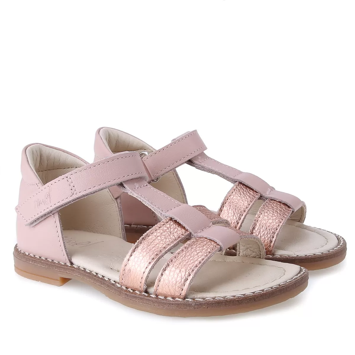 (2618-18) Emel  strap sandals rose gold