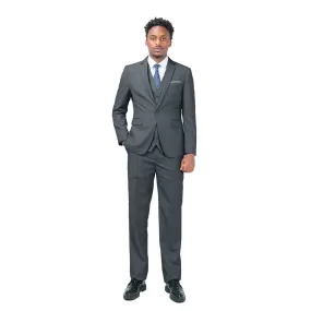 3-Piece One Button Formal Suit Dark Grey Suit