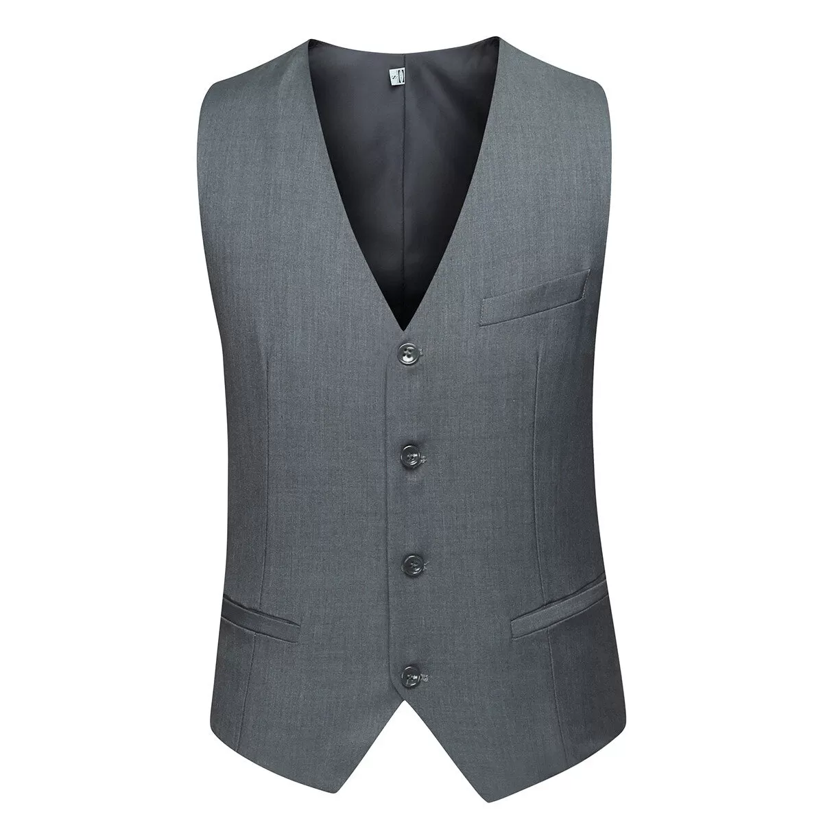 3-Piece One Button Formal Suit Dark Grey Suit