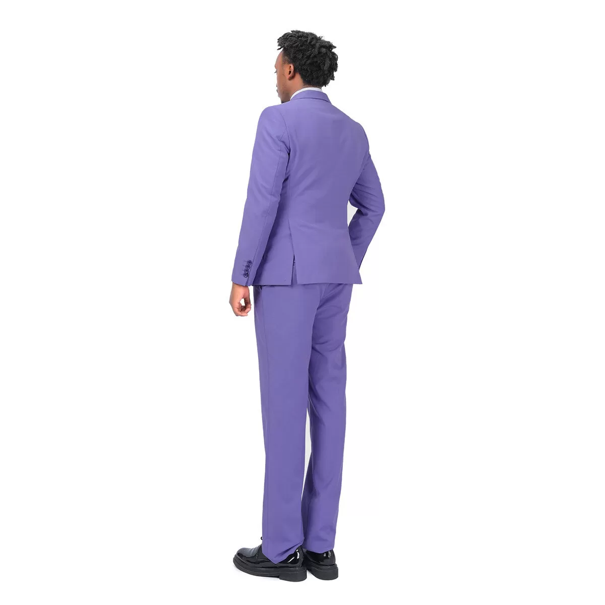 3-Piece One Button Formal Suit Purple Suit