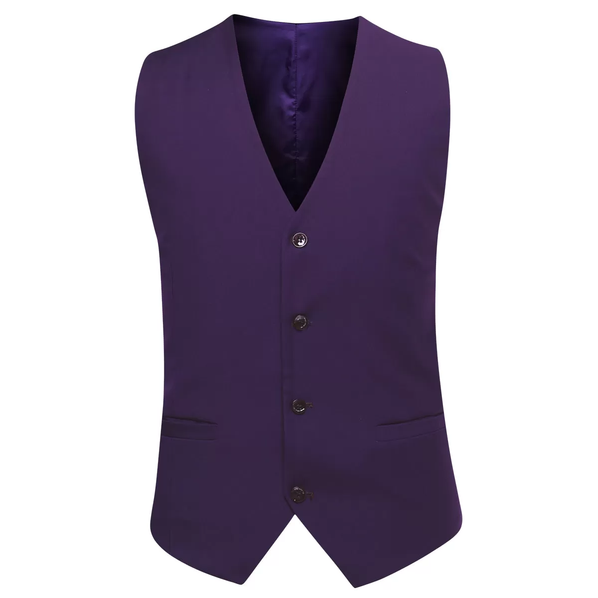 3-Piece Slim Fit Classic Casual Violet Purple Suit