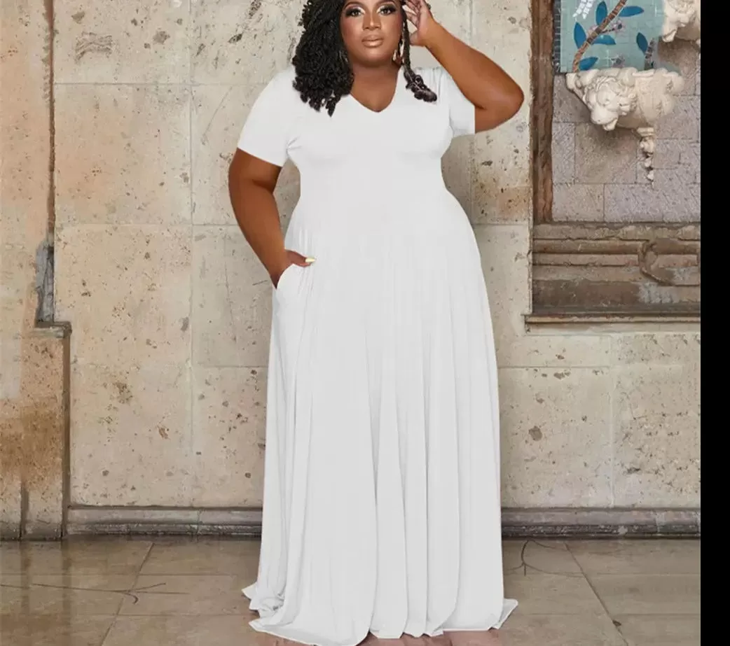 A-Line Long Plus Size Dress