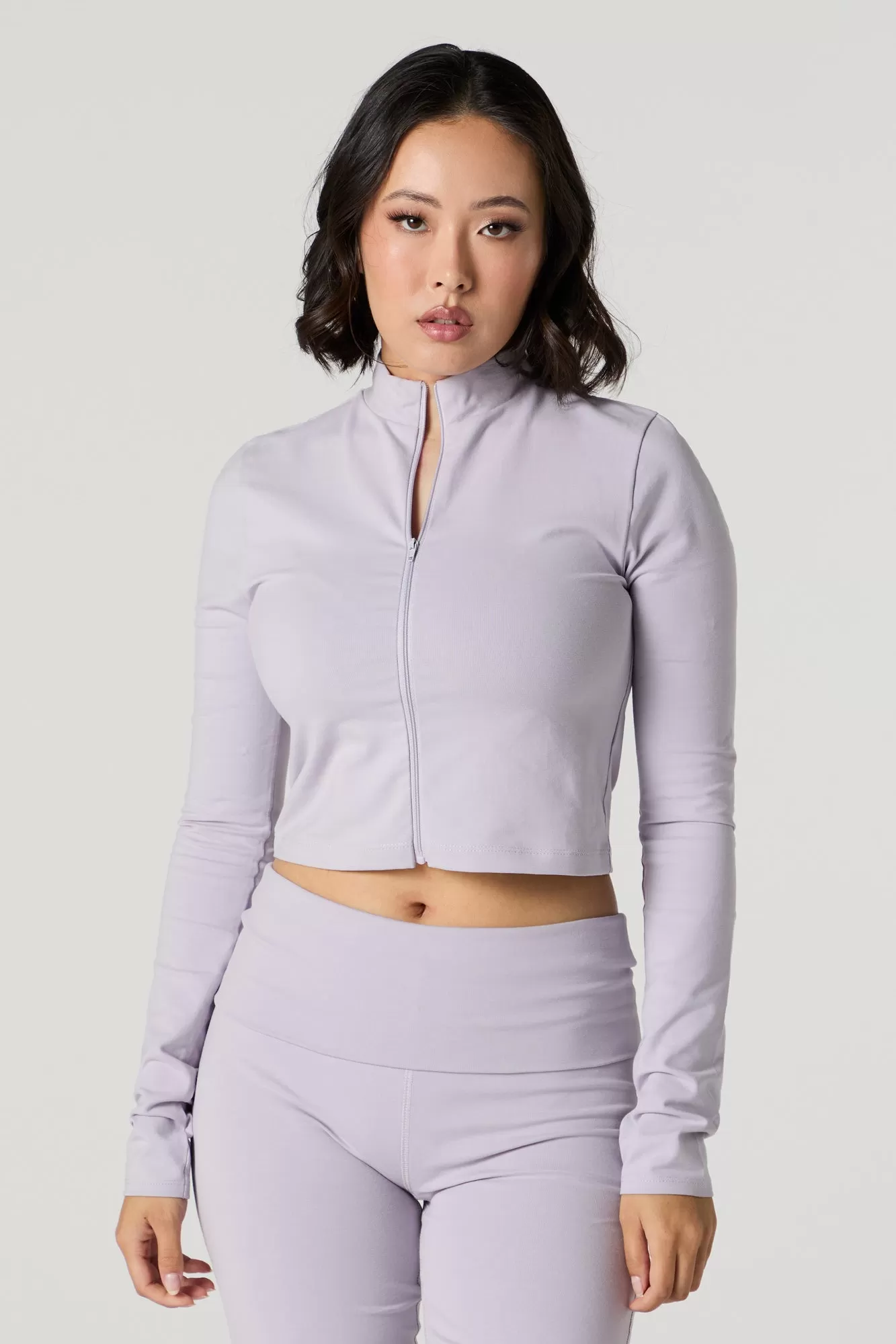 Active Mock Neck Zip Up Jacket