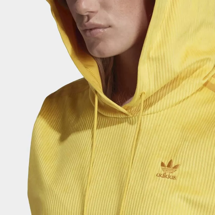 Adidas Originals Women's Velvet Corduroy Hoodie - Yellow