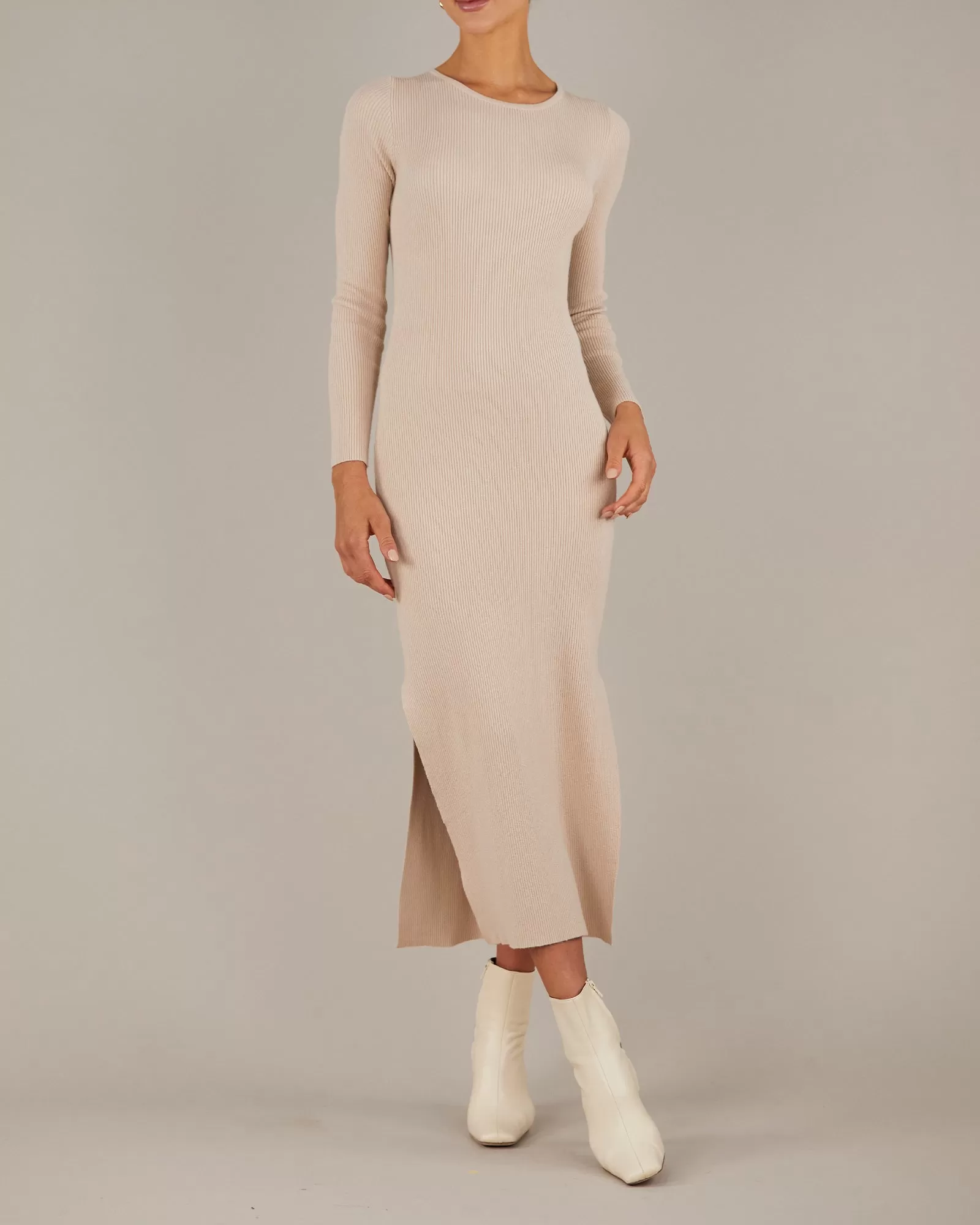 Afina Knit Dress - Beige