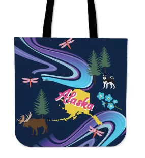 Alaska State Linen Tote Bag