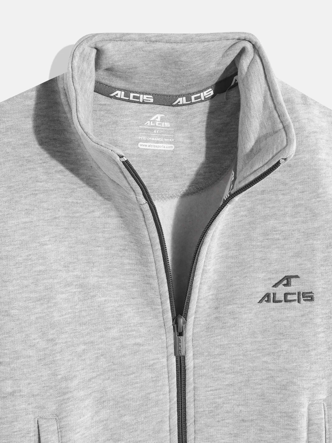 Alcis Boys Grey Melange Solid Sweatshirt