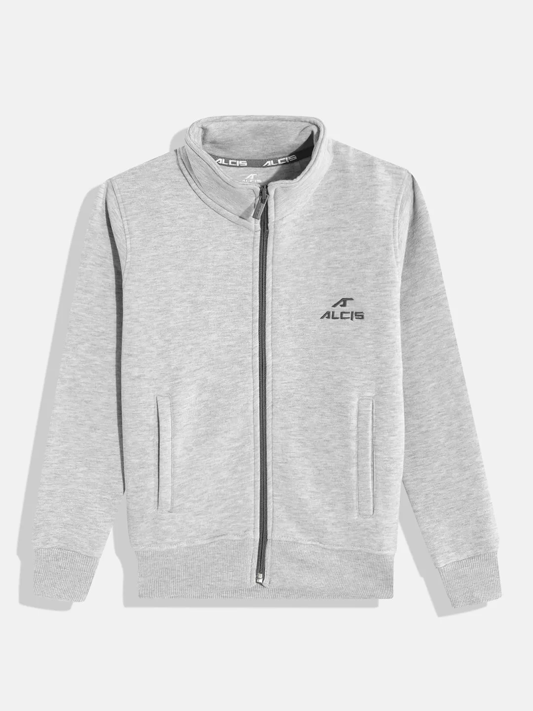 Alcis Boys Grey Melange Solid Sweatshirt