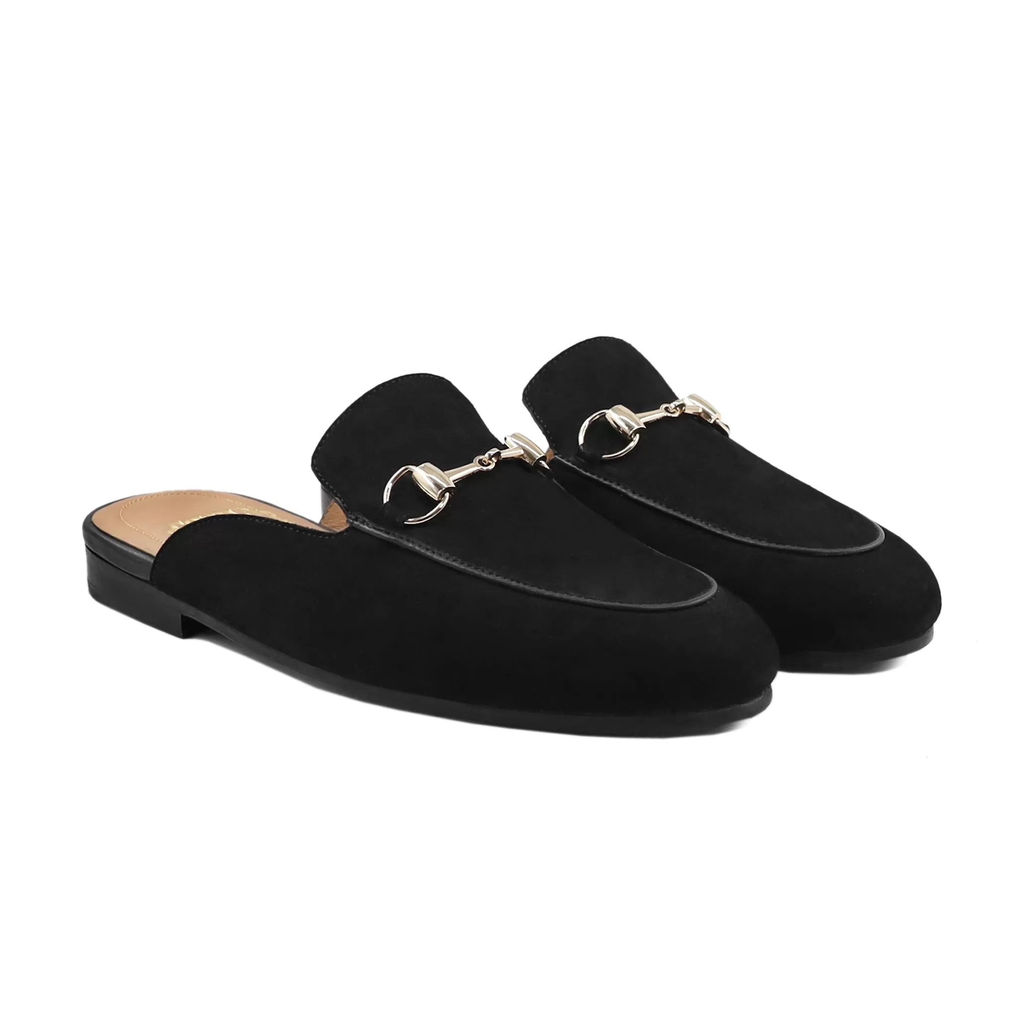 ALIKAE - BLACK KID SUEDE SLIPPER