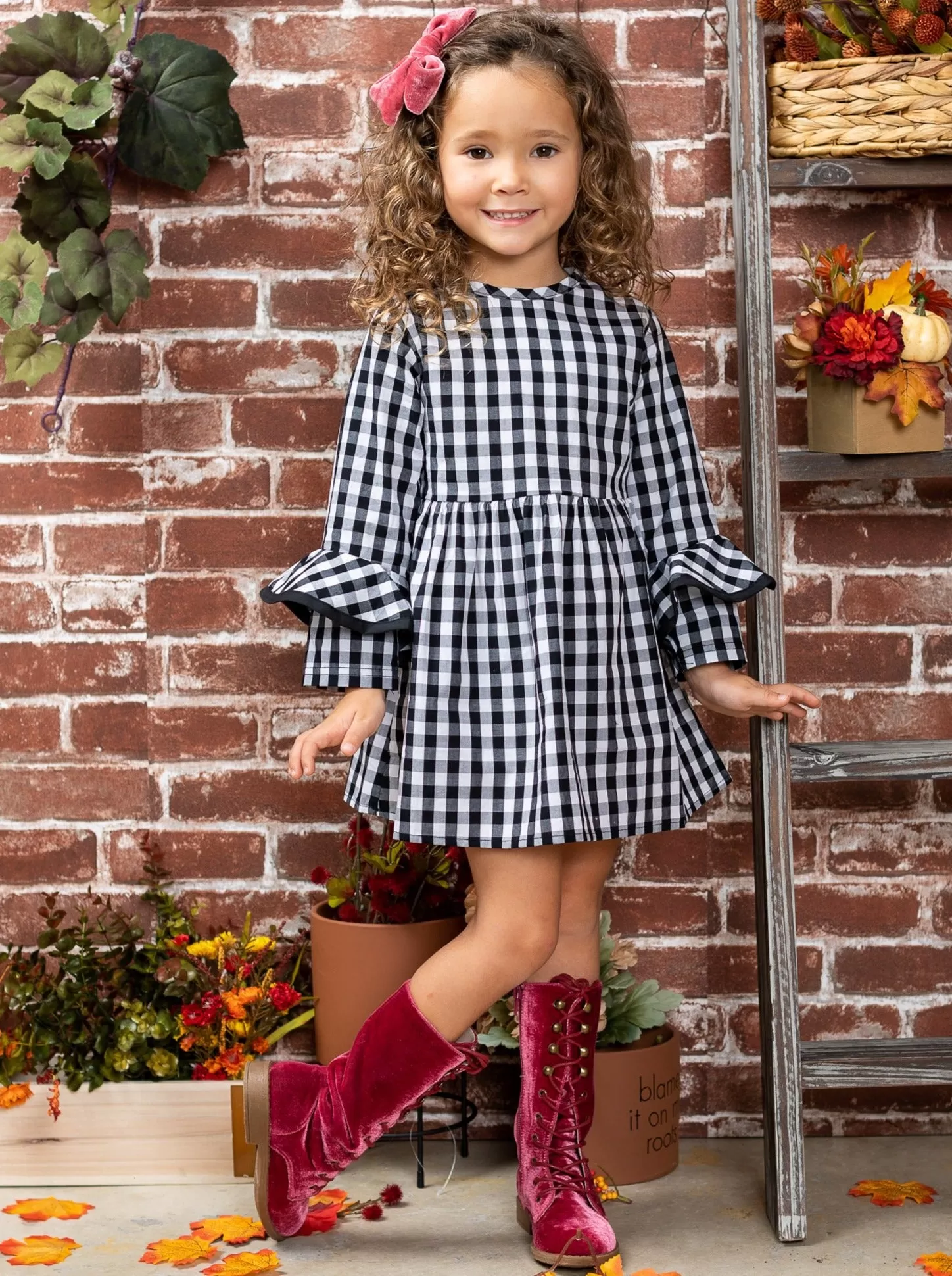 Always Glad In Plaid A-Line Dress