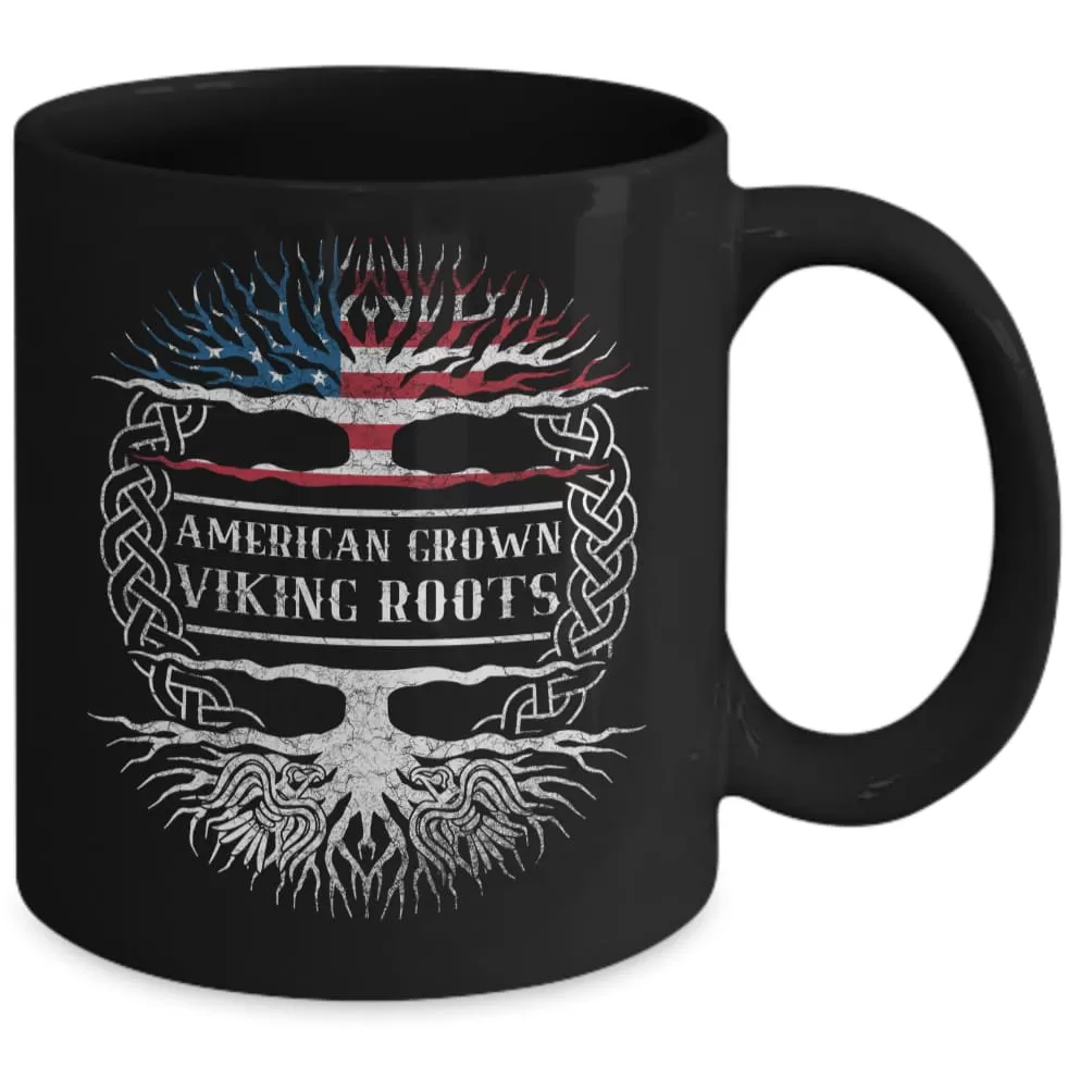 American Grown Viking Roots Black Mug