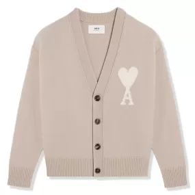 Ami Paris Ami De Coeur ADC Beige Off White Cardigan