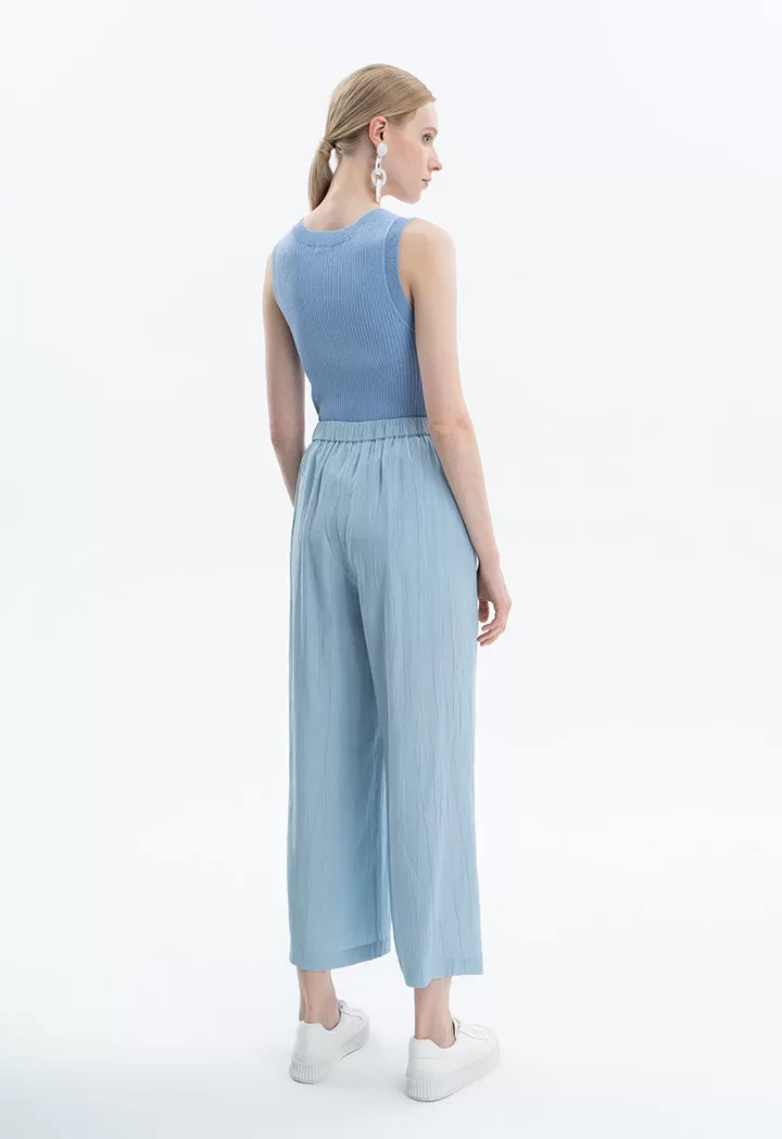 Ankle Length Textured Solid Pants