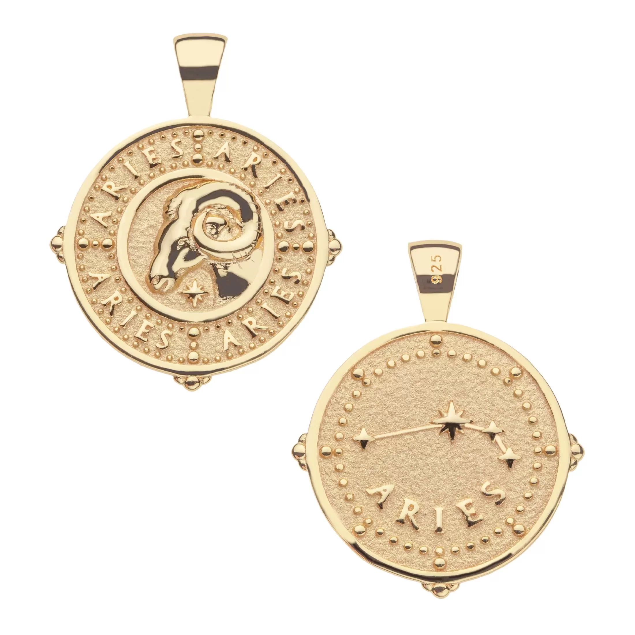 ARIES JW Zodiac Pendant Coin - Mar 21 - Apr 19