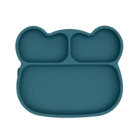 Bear Stickie Plate- Blue Dusk