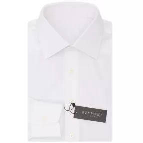 BESPOKE ATHENS Handmade White Cotton Poplin Dress Shirt EU 38 NEW US 15