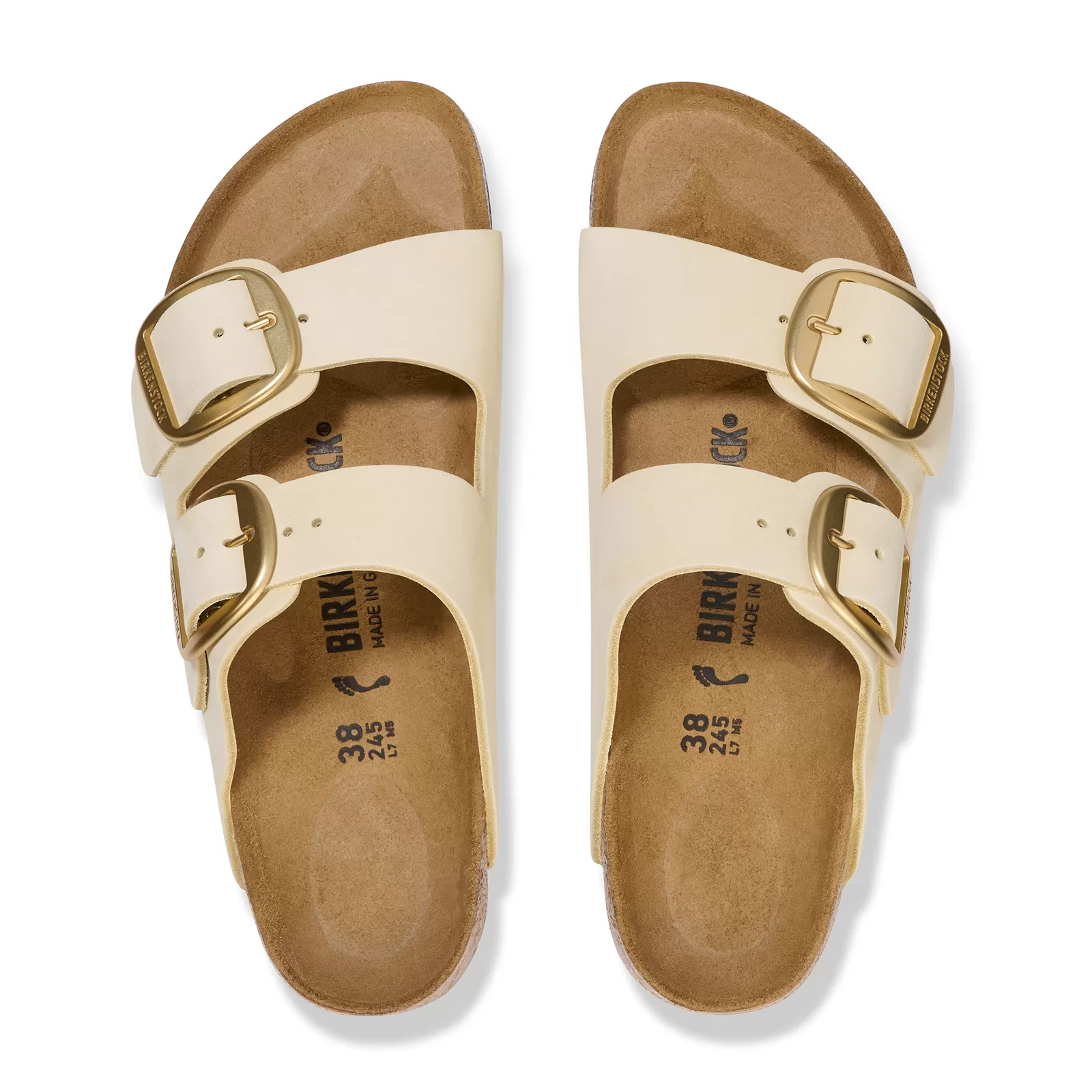 Birkenstock Arizona Big Buckle Slide Sandal (Women) - Ecru Nubuck