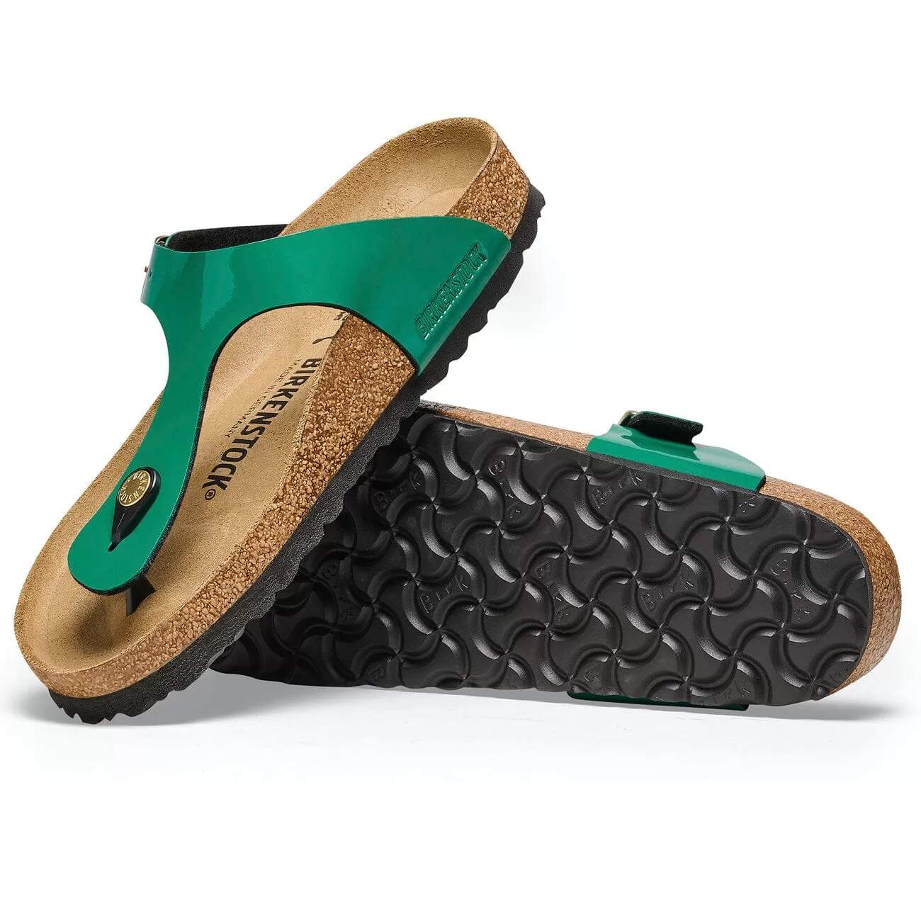 Birkenstock Gizeh Patent Digital Green Birko-Flor Regular Fit