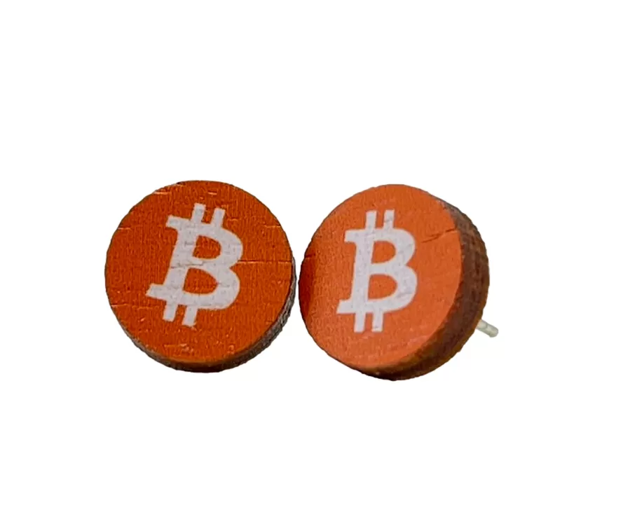 Bitcoin Stud Earrings