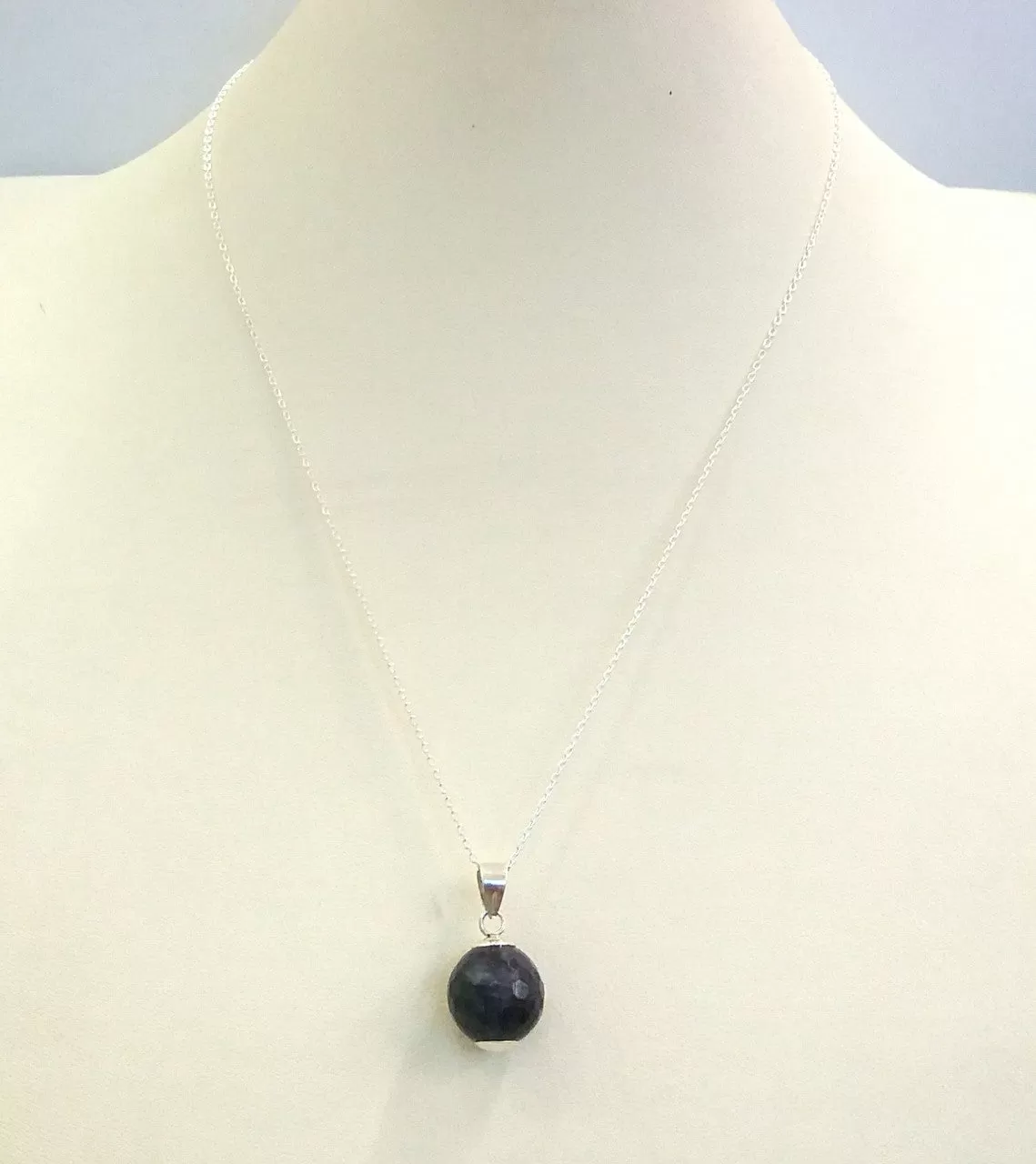 Black Agate Ball Pendant