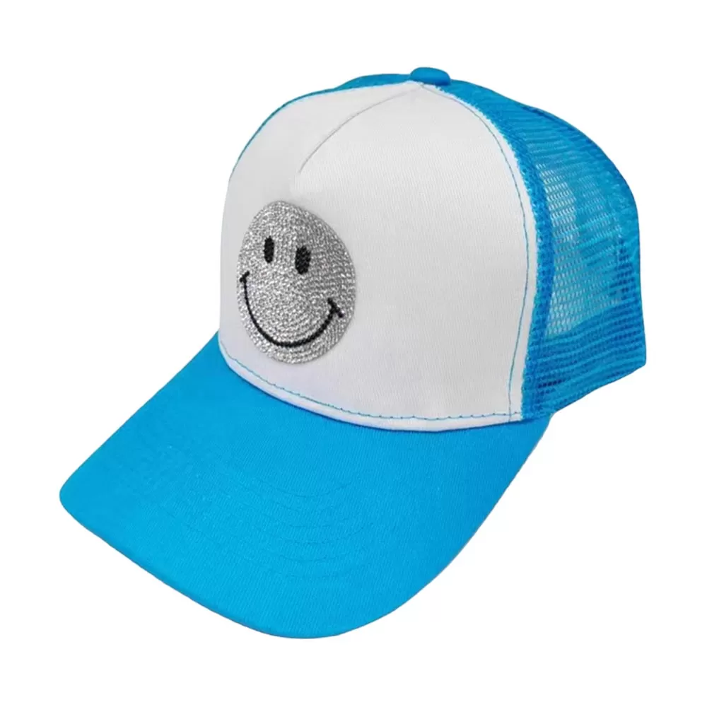 Bling Smile Accented Mesh Back Baseball Cap