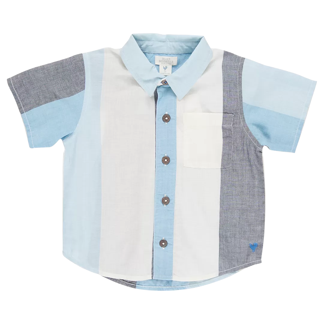 Blue Rooster Baby Boys Jack Shirt - Ocean Stripe