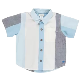 Blue Rooster Baby Boys Jack Shirt - Ocean Stripe