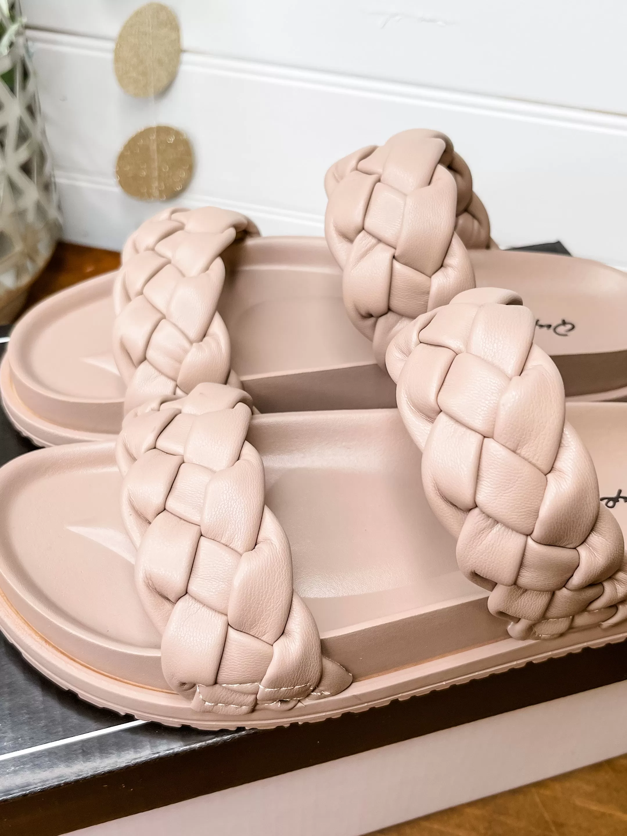 Braided Band Slide Sandals