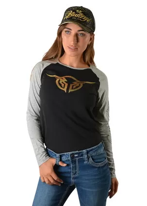 Bullzye Ladies Bullring L/S Raglan Tee- B2W2506149