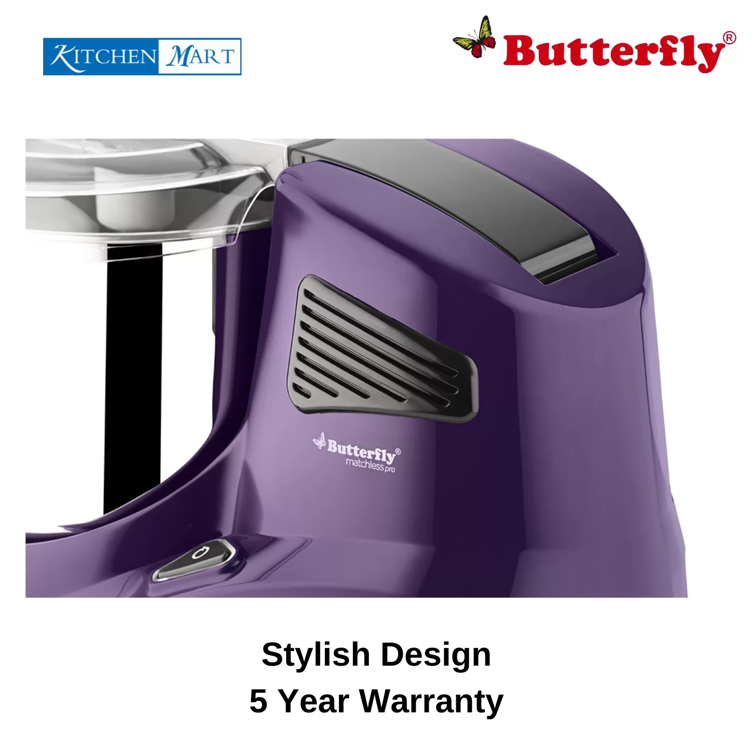 Butterfly 2 Litres Peerless TTWG WA 3 Stones Table Top Wet Grinder - Purple