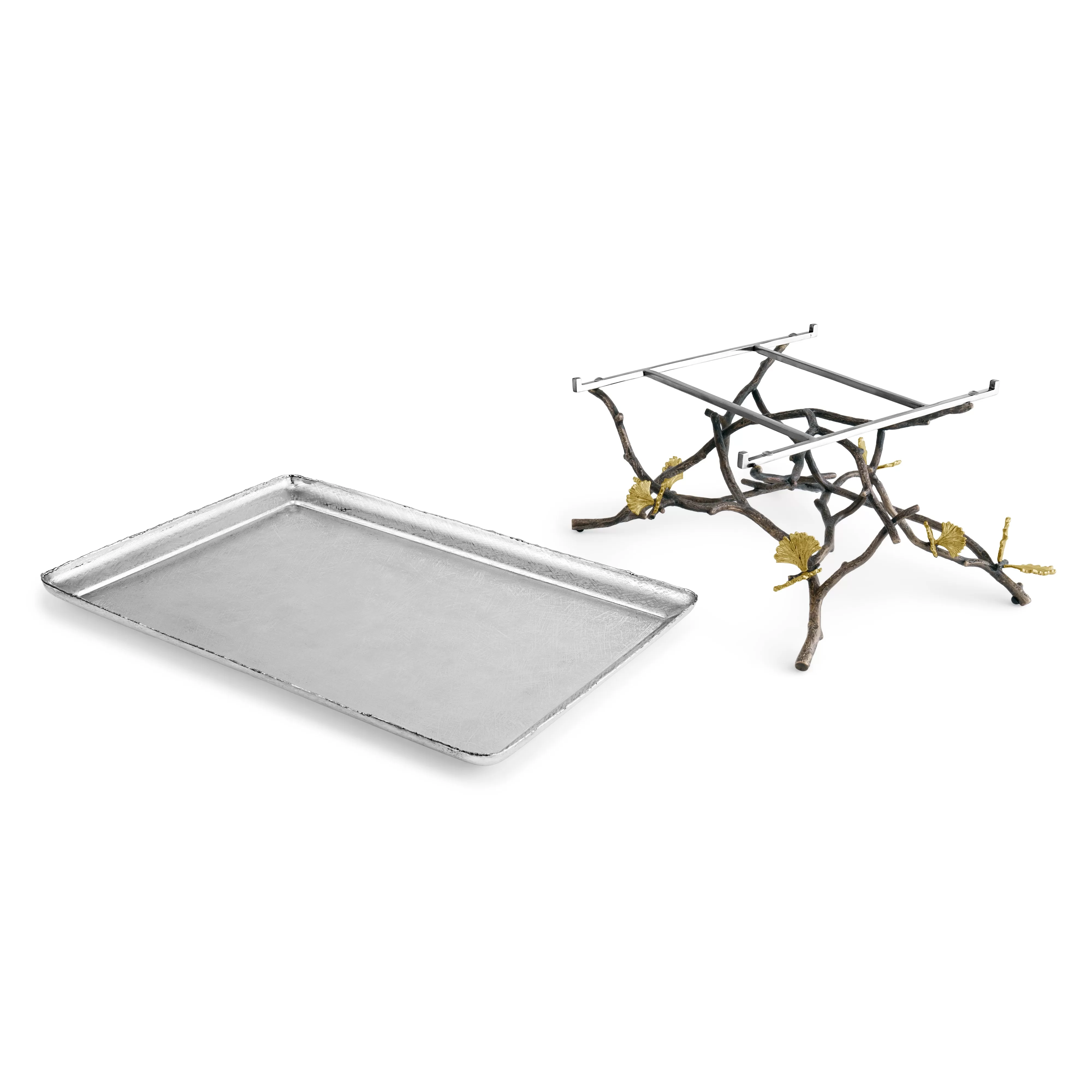 Butterfly Ginkgo Footed Tray