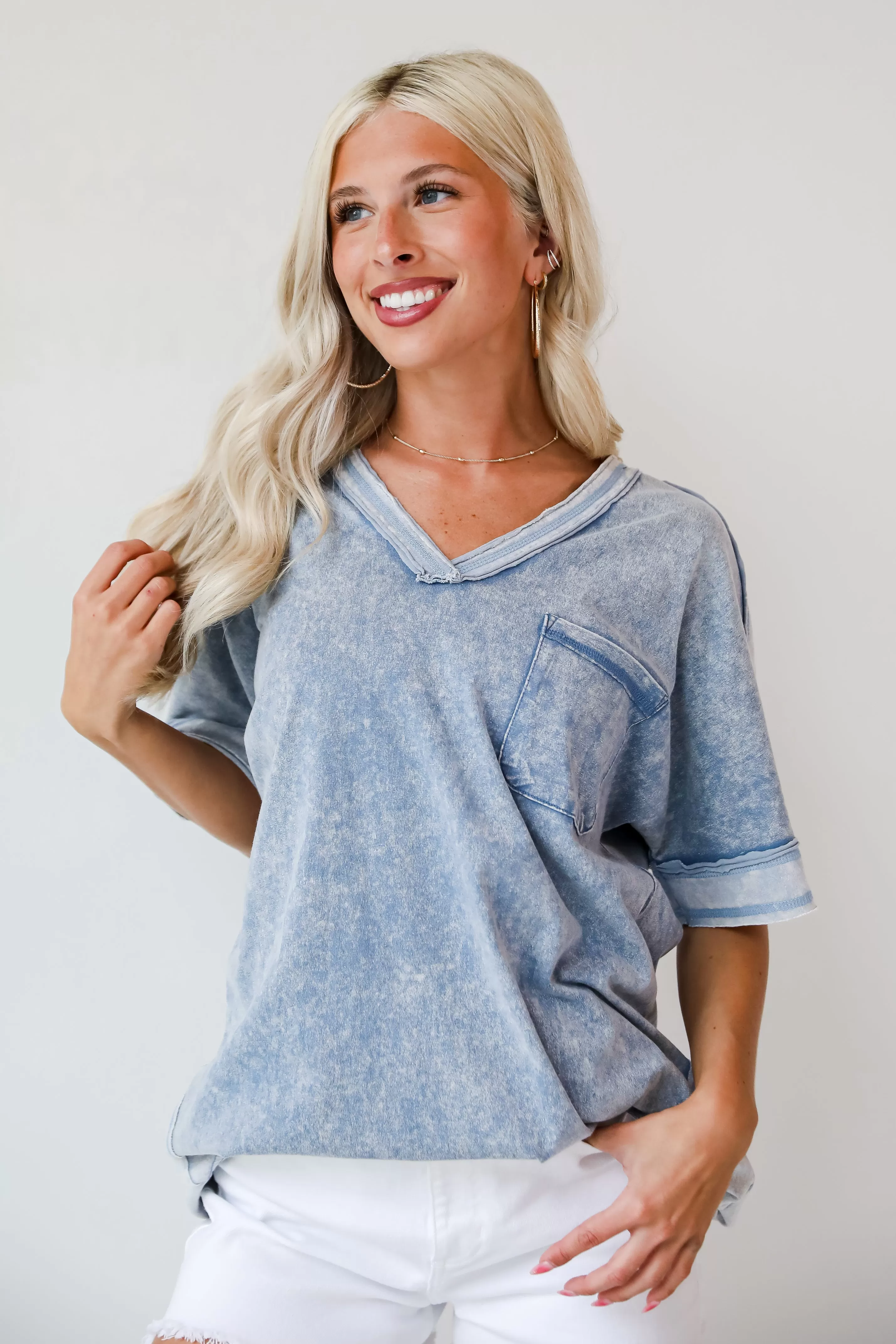 Camryn Denim T-Shirt Dress - DU DEAL