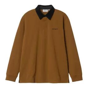 Carhartt WIP L/S Cord Rugby Polo - Deep Hamilton Brown