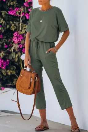 Casual Simplicity Solid Solid Color O Neck Regular Jumpsuits(5 Colors)