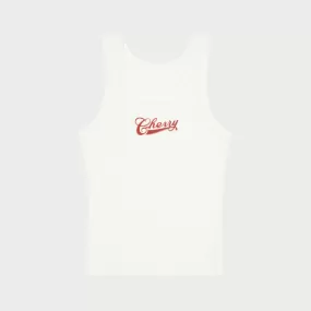 Cherry Diner Tank Top (White)