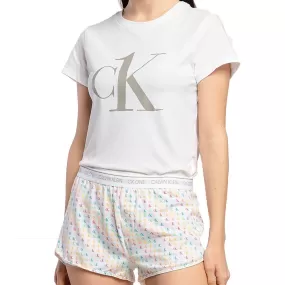 CK One T-Shirt/Short PJ Set, Pride Colours Mini CK One Logo Print