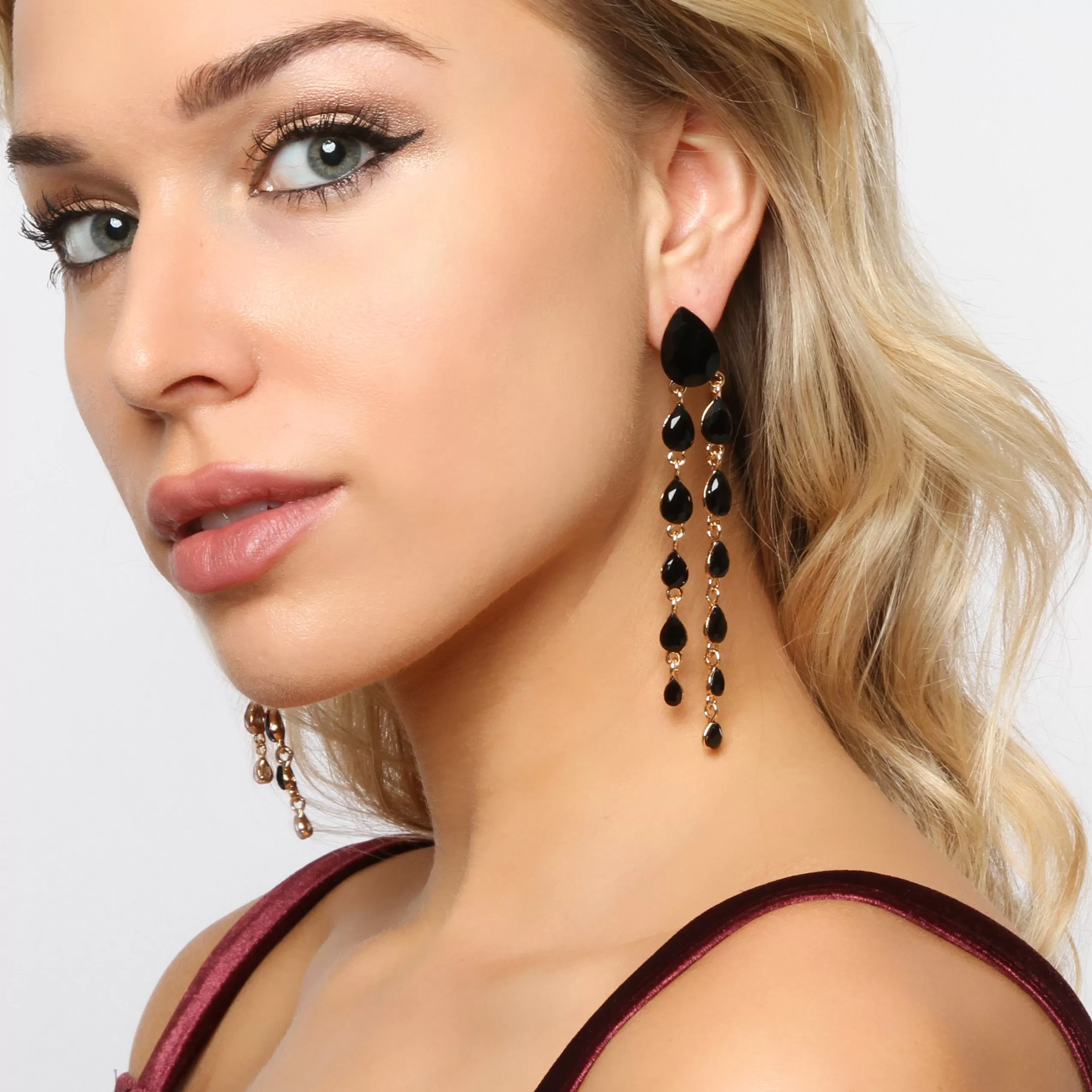 Clara Teardrop Two Tier Dangle Post Earrings