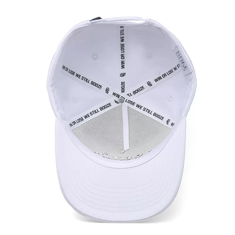 Cocaine & Hookers Golf Hat in White with Curved Brim