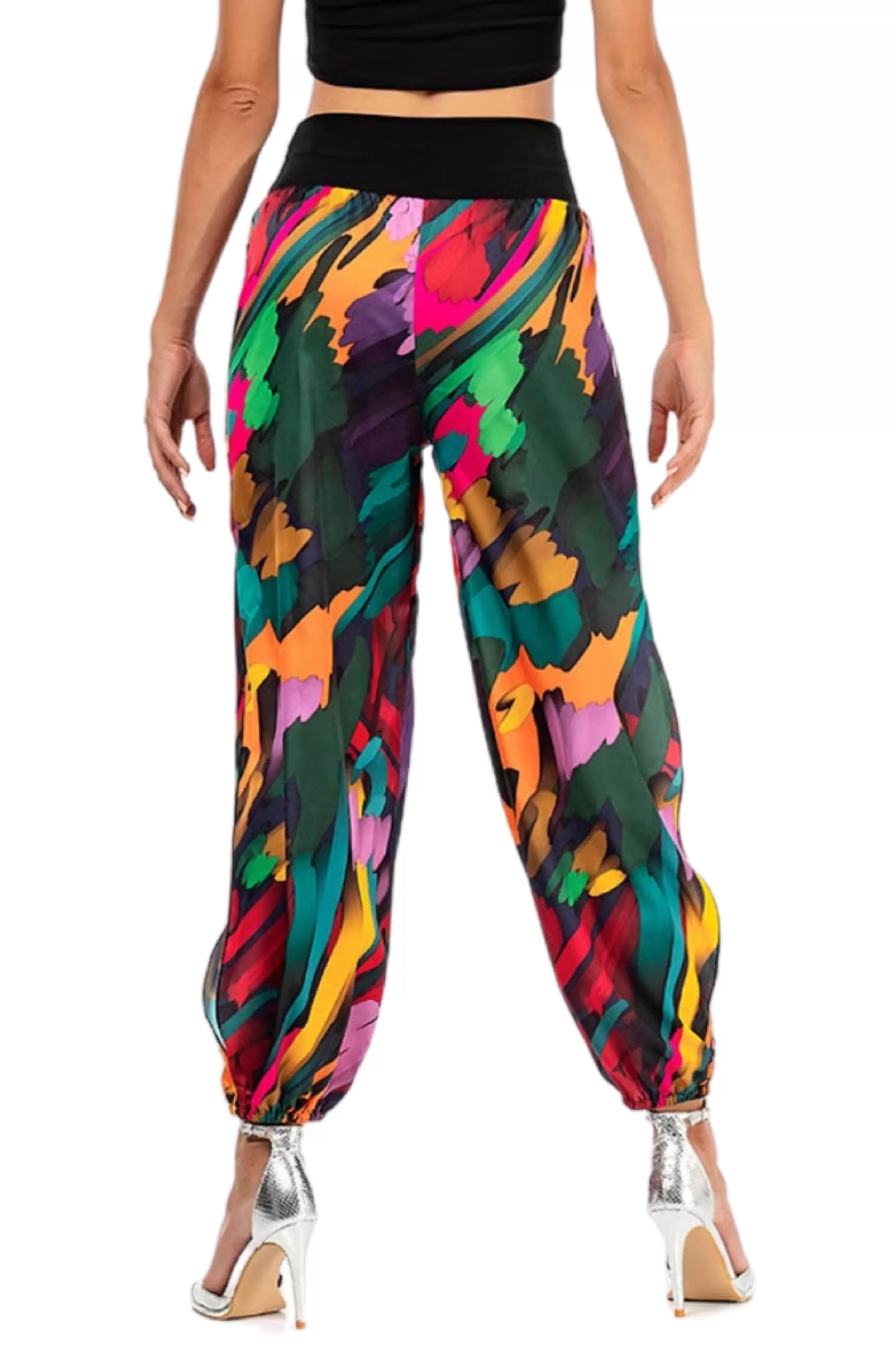 Colorful Satin Tango Gathered Tango Pants