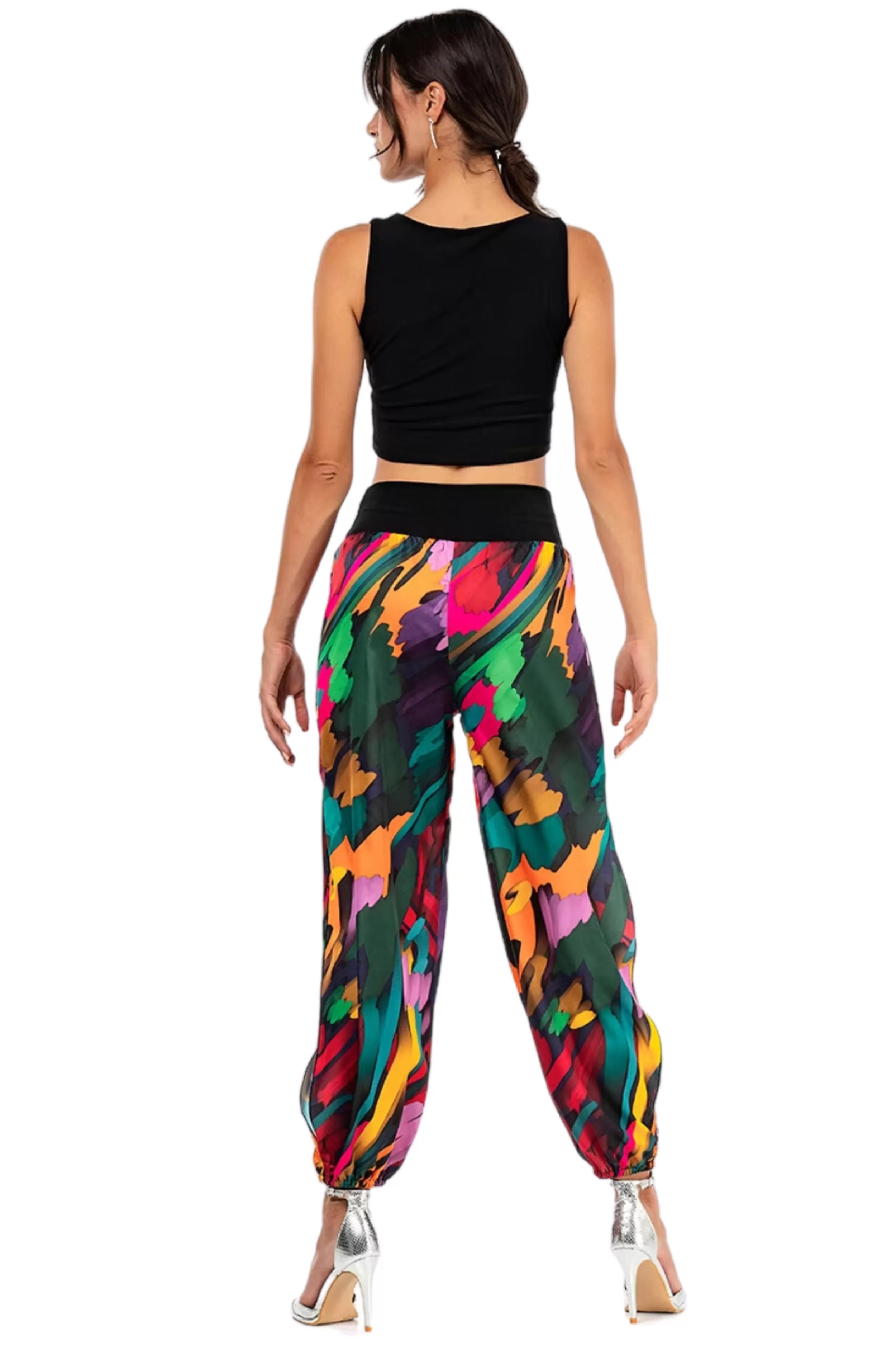 Colorful Satin Tango Gathered Tango Pants