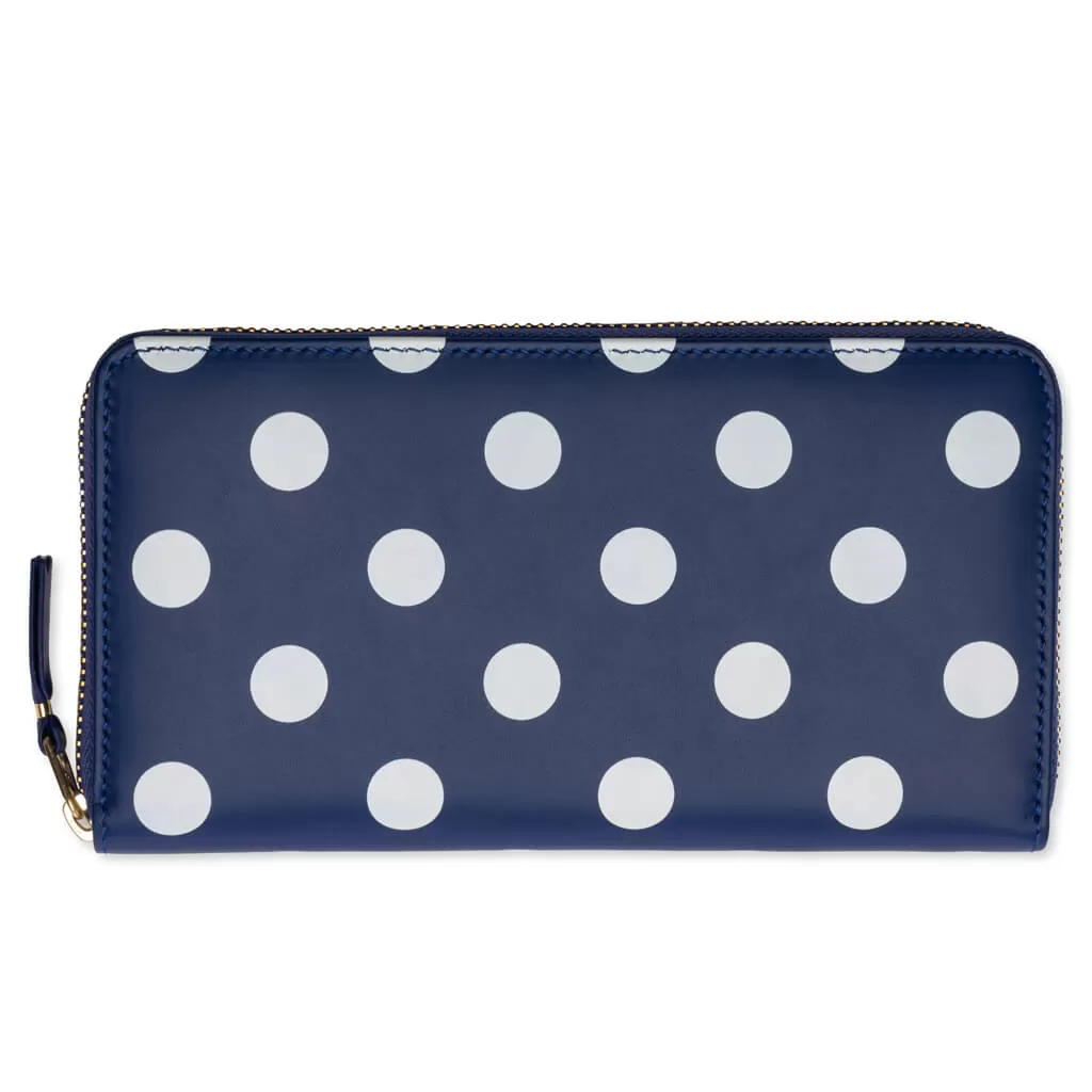 Comme des Garcons Polka Dots Wallet - Navy