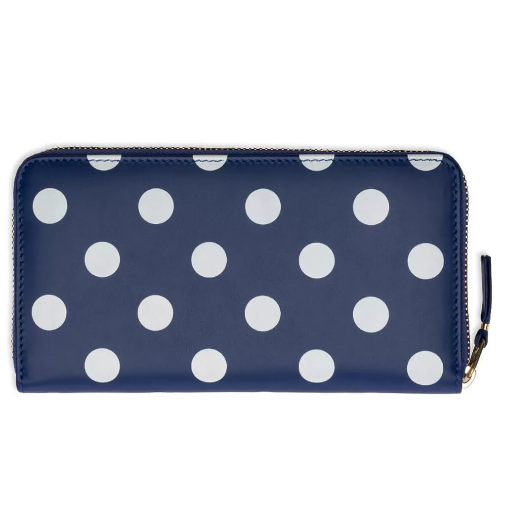 Comme des Garcons Polka Dots Wallet - Navy