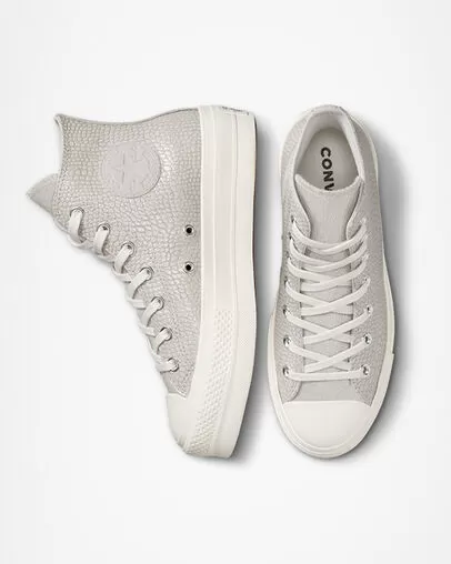 Converse Chuck Taylor All Star Lift Platform Croco Embossed A04267C desert sand-egret-black 