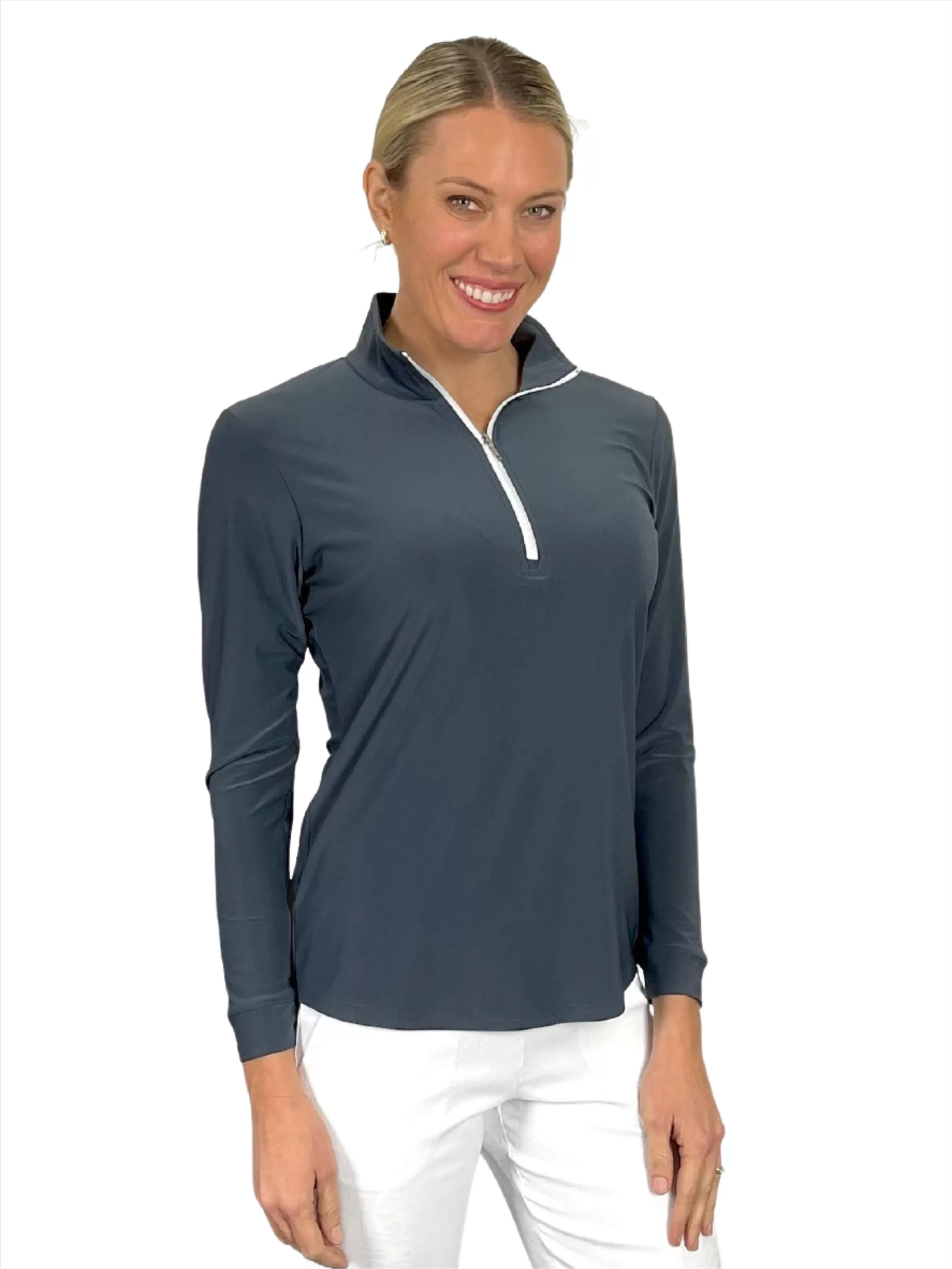 Corsican Polo Long Sleeve Pewter