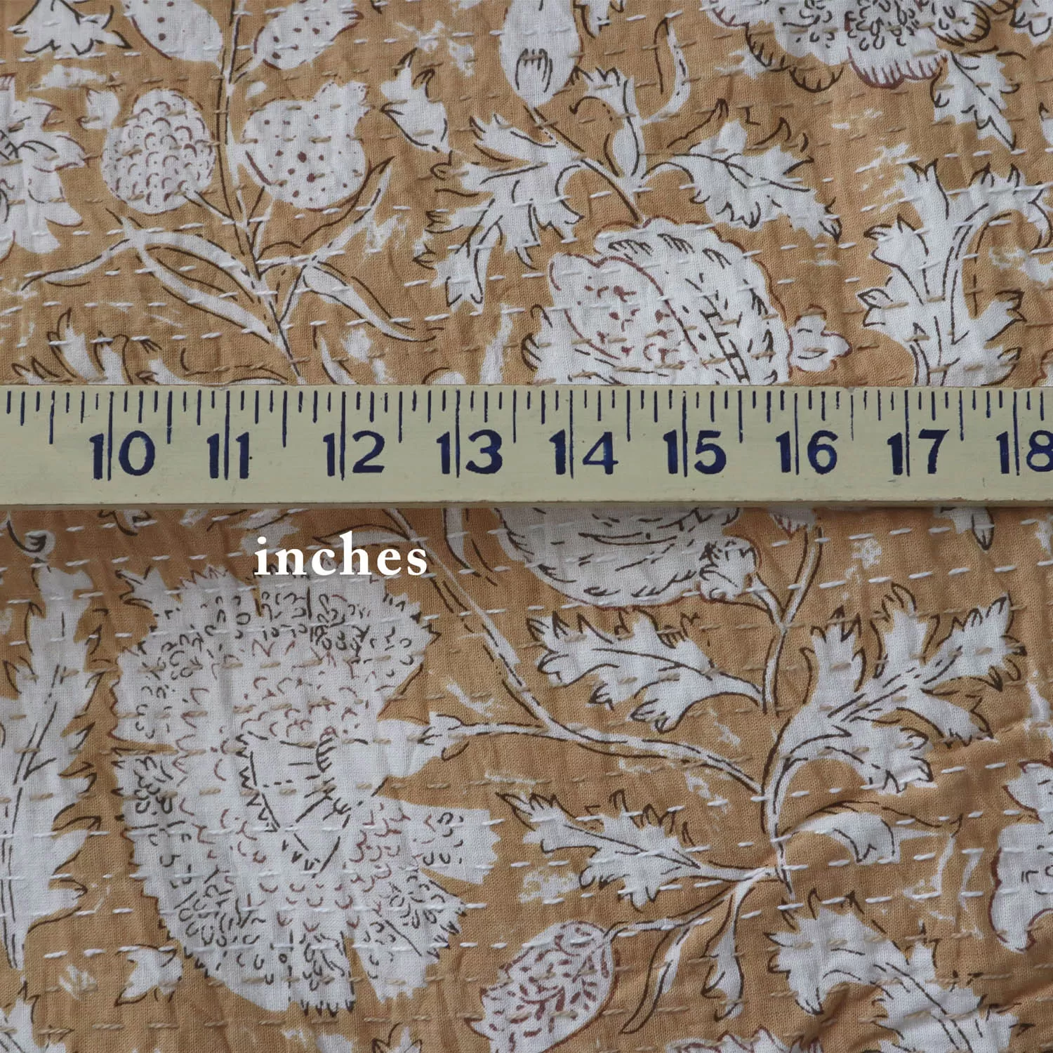 Cotton Kantha reversible in Chai