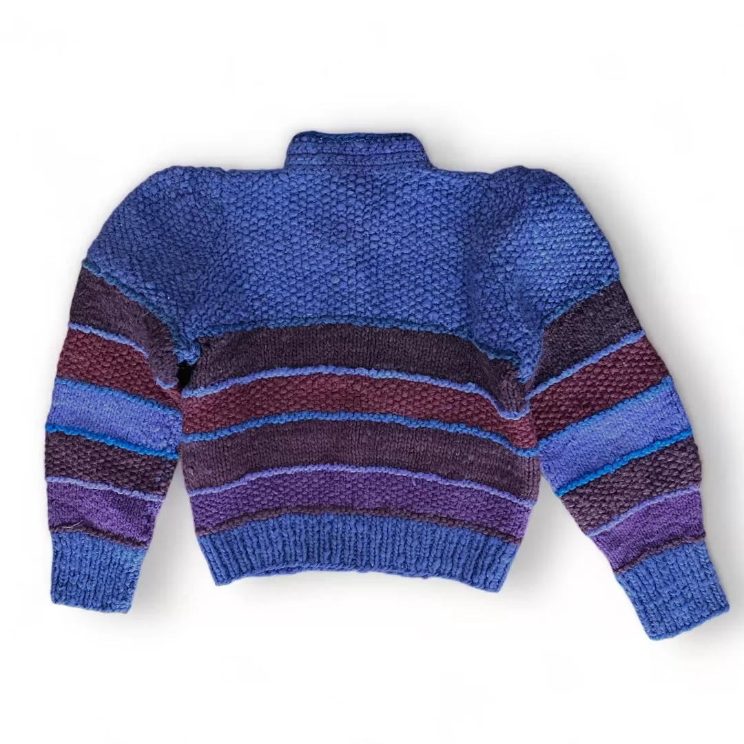 Cozy Colorful Peruvian Wool Cardigan Sweater