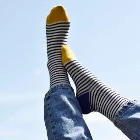 Crew Socks | French Stripes | Blue